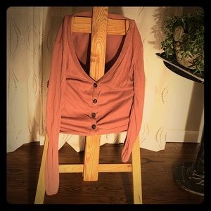 Pink button down sweater